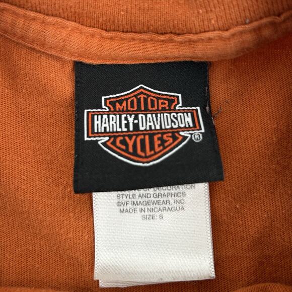 Harley-Davidson T-Shirt Mens Small Orange Ride Rocket Huntsville AL 2012 - Picture 7 of 12